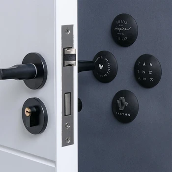 

4 Pcs Door Handle Crash Pad Rubber Door Knob Lock Bumper Guard Stopper Mute Door Fenders Anti Accident Wall Protectors