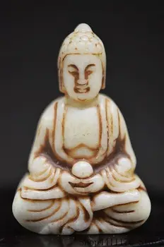 

Archaize Chinese fine old white Jade Carved Statues Buddha