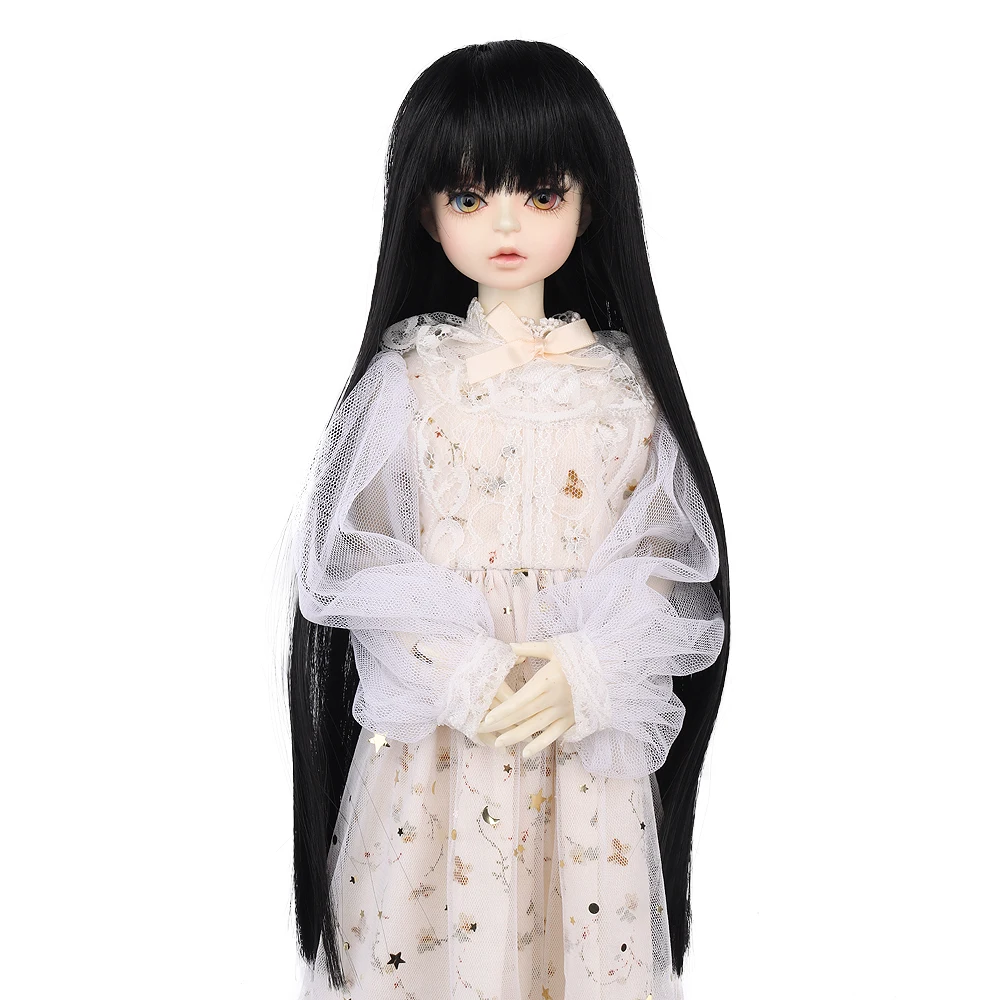 Aidolla 1/3 1/4 1/6 BJD Doll Wig Long Bangs Straight Hair Natural Color High Temperature Fiber Wig Doll Accessories For DIY Doll long water wave none lace ginger orange high temperature wigs for women afro cosplay party daily synthetic hair wigs with bangs