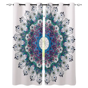 

Feather Mandala Circle Peacock Mandala Decoration Home Curtains Household Goods Living Room Bedroom Curtain