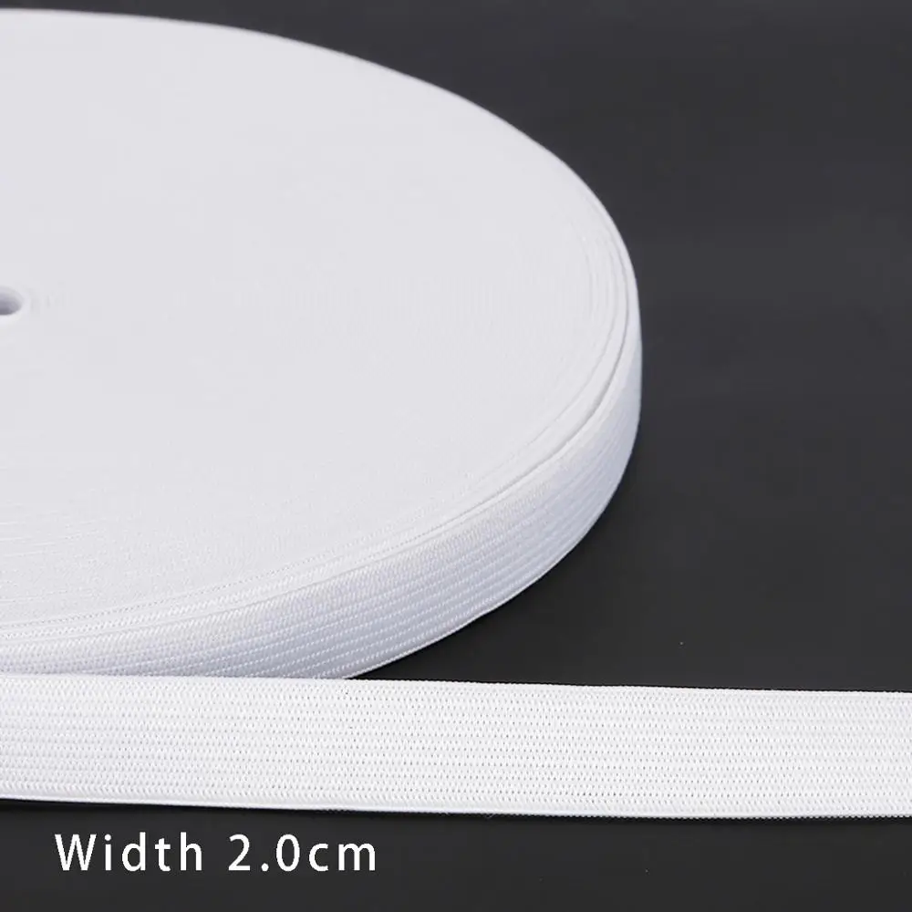 Black and White Elastic Nylon Webbing for Clothing and Sewing Accessories - 5 Yards