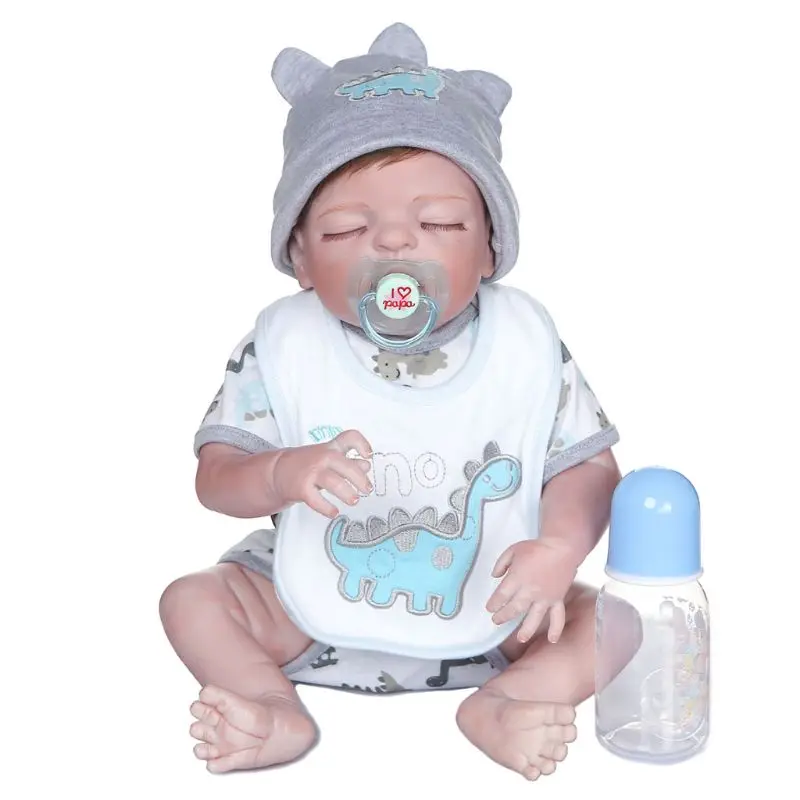 

47cm Realistic Doll Full Soft Vinyl Toddler Babies Lifelike Sleeping Boy Accompany Toy Birthday Gifts