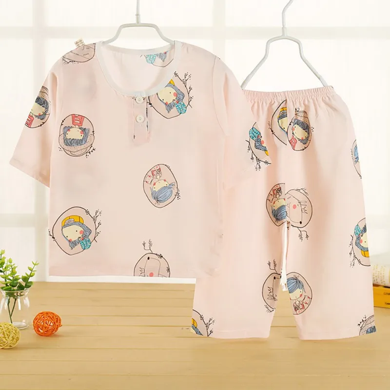 CARTOON KIDS CARTOON SETS COTTON BOYS SLEEPWEAR SUIT WARM CHILD GIRL PAJAMAS LONG SLEEVE TOPS+PANTS 2PCS CHILDREN CLOTHING - Цвет: 1