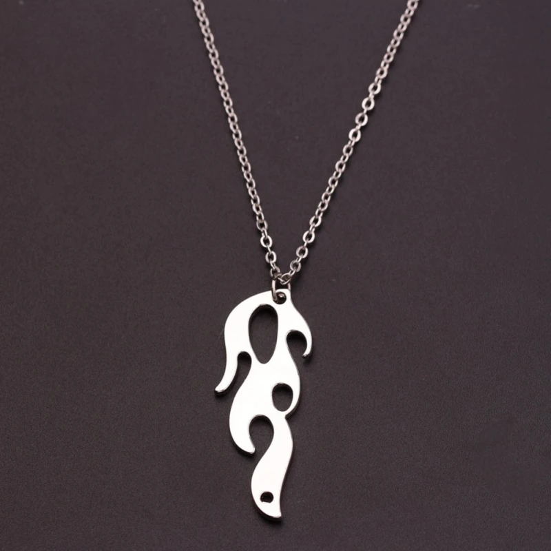 vertical of necklace Вечерние подарки для фестиваля, уличная одежда, пламя, унисекс, ожерелье, панк-аксессуар, рок цепь, колье, серьги, Ювелирное Украшение для ночного клуба - Цвет: vertical of necklace