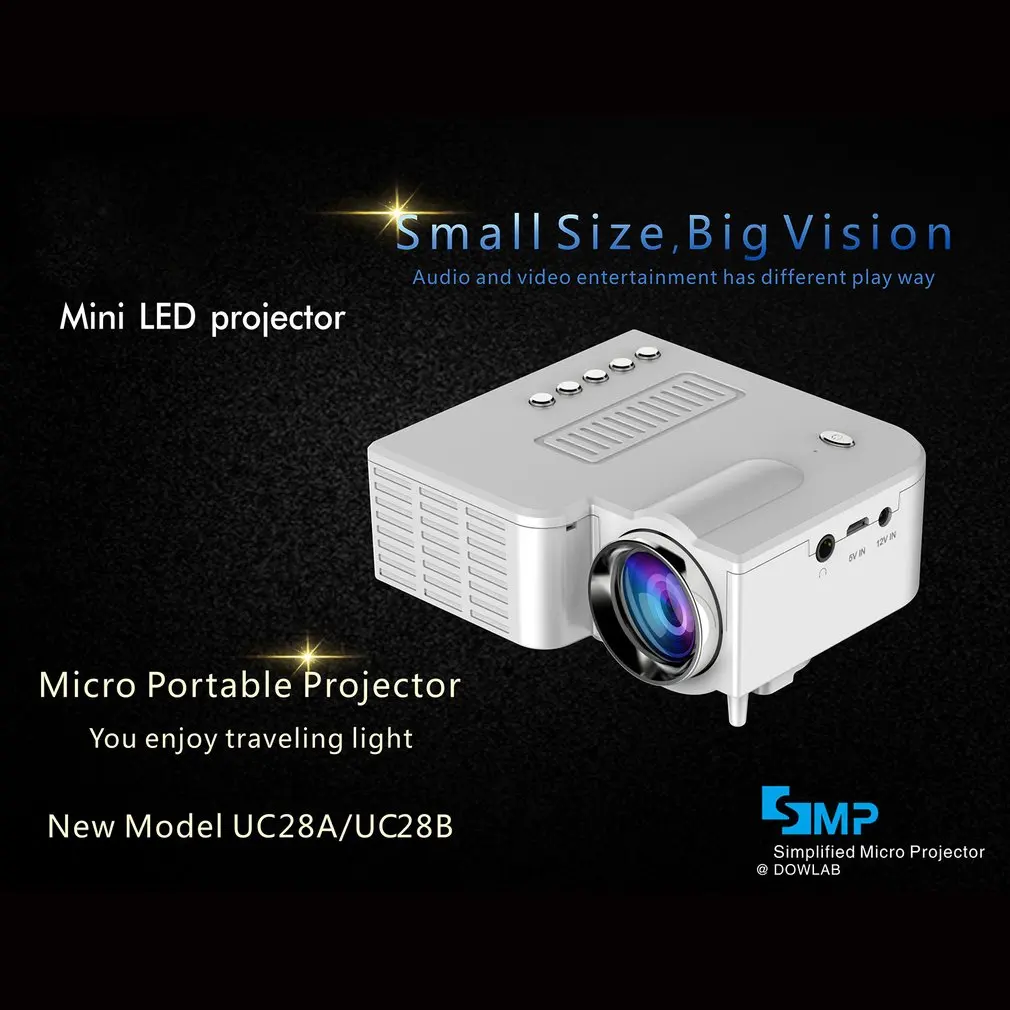 UC28B+ Home Projector Mini Miniature Portable 1080P HD Projection Mini LED Projector For Home Theater Entertainment