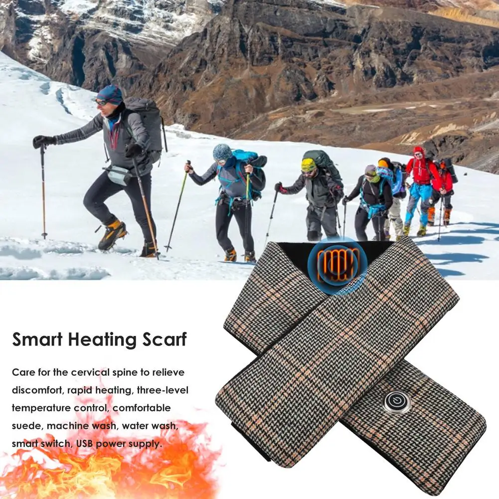 3 Temperature Modes Heating Scarf Comfortable Velvet Fabric Smart Shawl