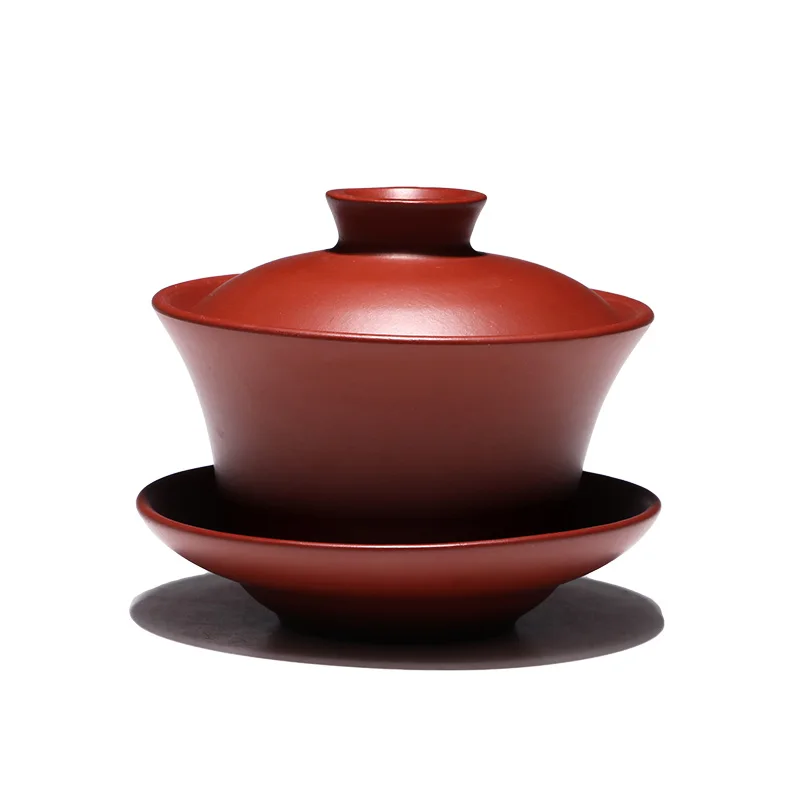 Gaiwan 210 мл натуральная фиолетовая глина чайная чаша с крышкой набор блюдца Исин