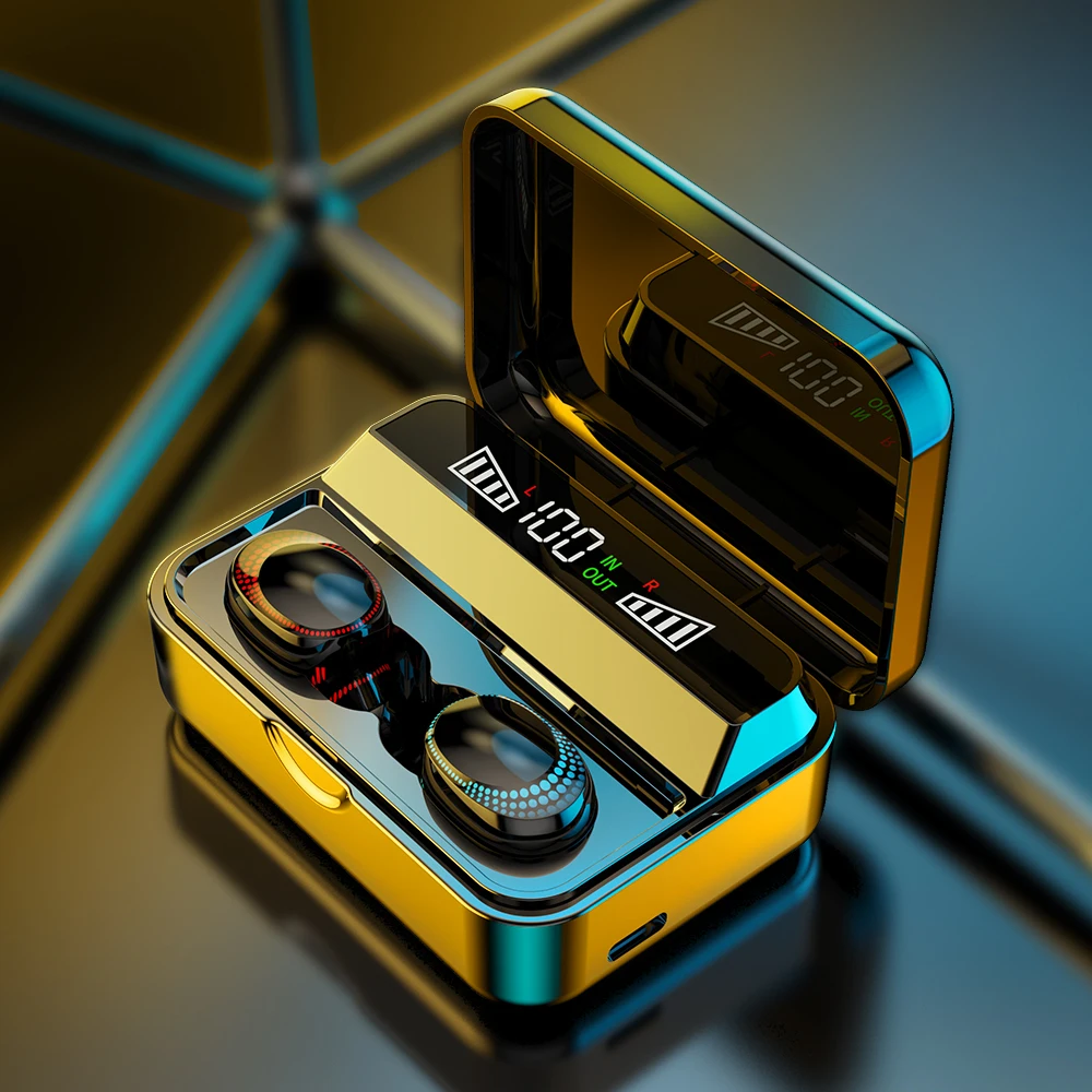 

New S590 Wireless Bluetooth 5.0 Earphone TWS HIFI Mini Sports Running Headset Support iOS/Android Phones 2200mAh Charging box