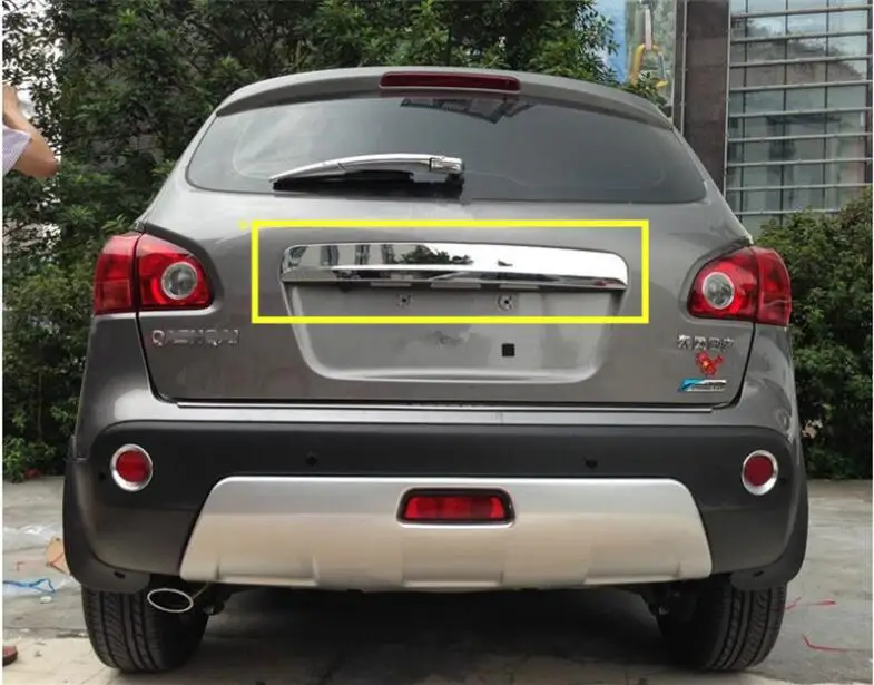 Для NISSAN QASHQAI DUALIS 2007-2013 ABS хромированная Задняя Крышка багажника отделка задней дверной ручки захват багажника украшения Аксессуары - Цвет: 1