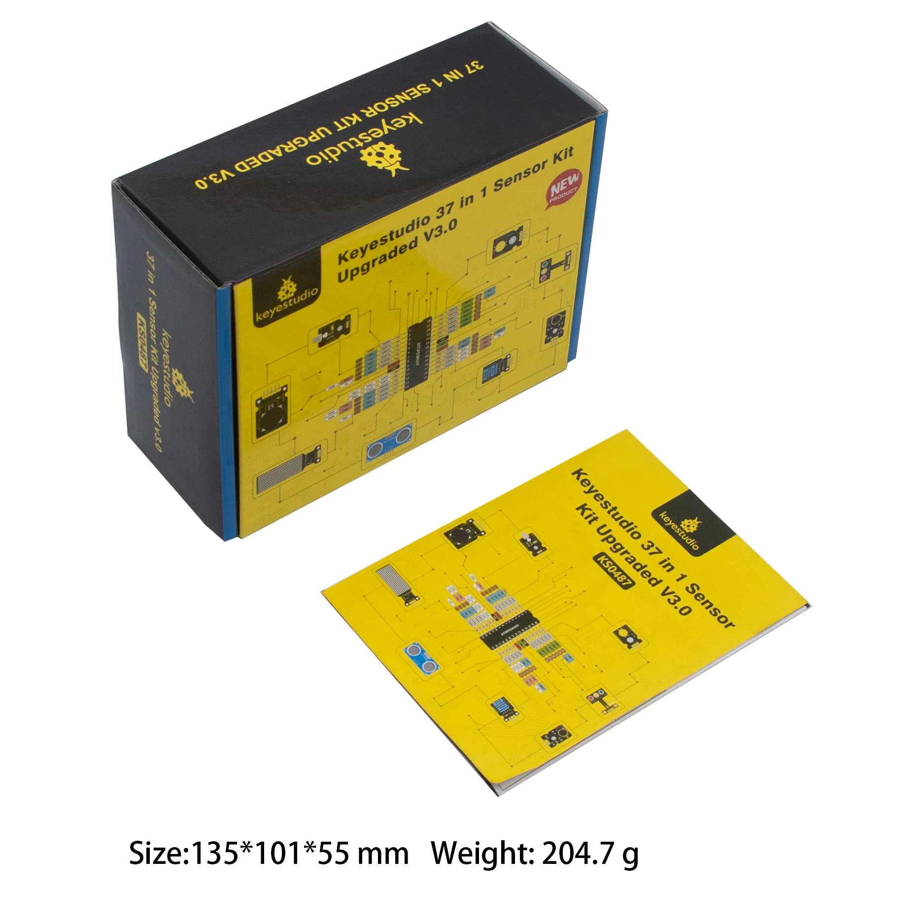 Новый Keyestudio 37 в 1 набор датчиков обновление V3.0 + Подарочная коробка для Arduino
