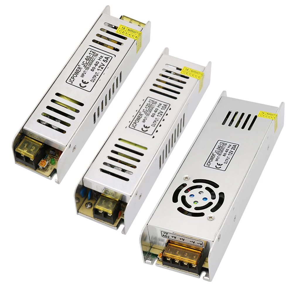 DC 12V Светодиодный источник питания Трансформаторы ультра тонкий 5A/10A/12.5A/15A/16.5A/20A/30A