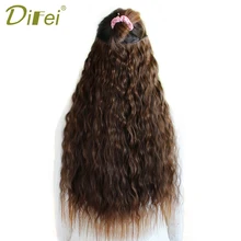 DIFEI длинные вьющиеся натуральные волосы для наращивания черный коричневый синтетический зажим для наращивания волос