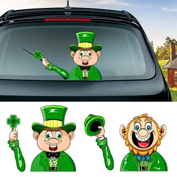 

Christmas Wiper Sticker Clover Removable Rear Windshield Car Sticker Windshield Wiper Decal Tags Christmas Cute Santa