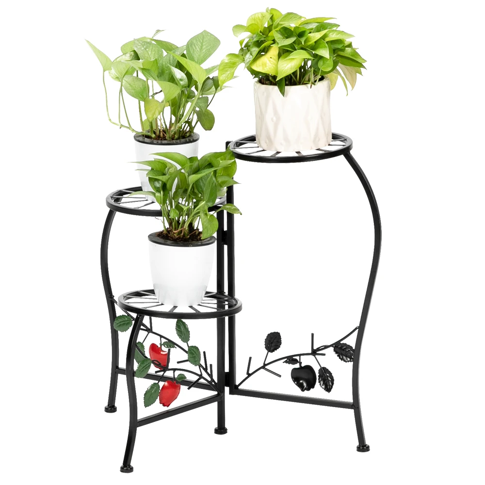 

Household Wrought Iron Multi-layer Plant stand Fence Rack Balcony Indoor Garden Flower Pot Shelf Detachable