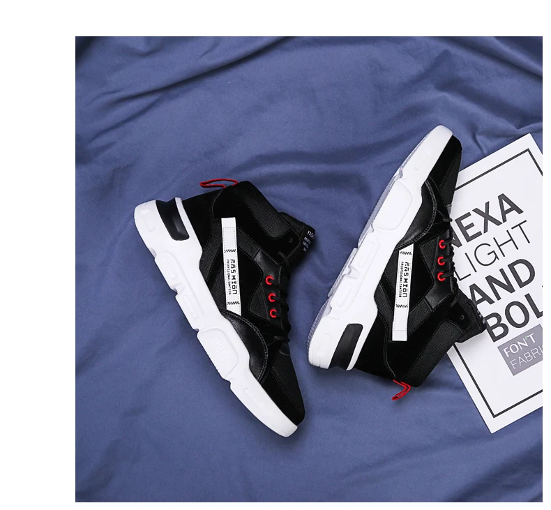 Leader Show Men Walking Shoes Lace-up Korean Version Of The high-top Shoes Trend Sport Shoes Zapatillas Hombre Men Sneaker