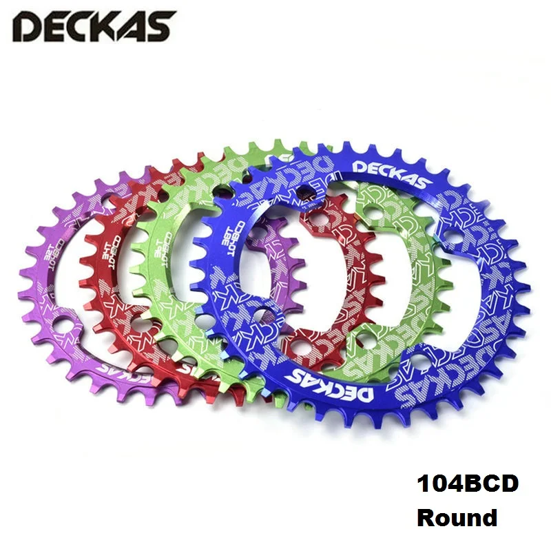 Цепь Deckas круглая узкая широкая 104BCD 32T 34T 36T 38T многоцветная Звездочка для горного