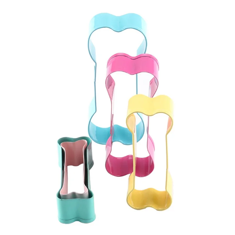 5pcs/set 3D Dog Bone Shape Cookie Cutter Biscuit Stamp Stainless Steel Cake Decorating Tools DIY Pastry Baking | Дом и сад