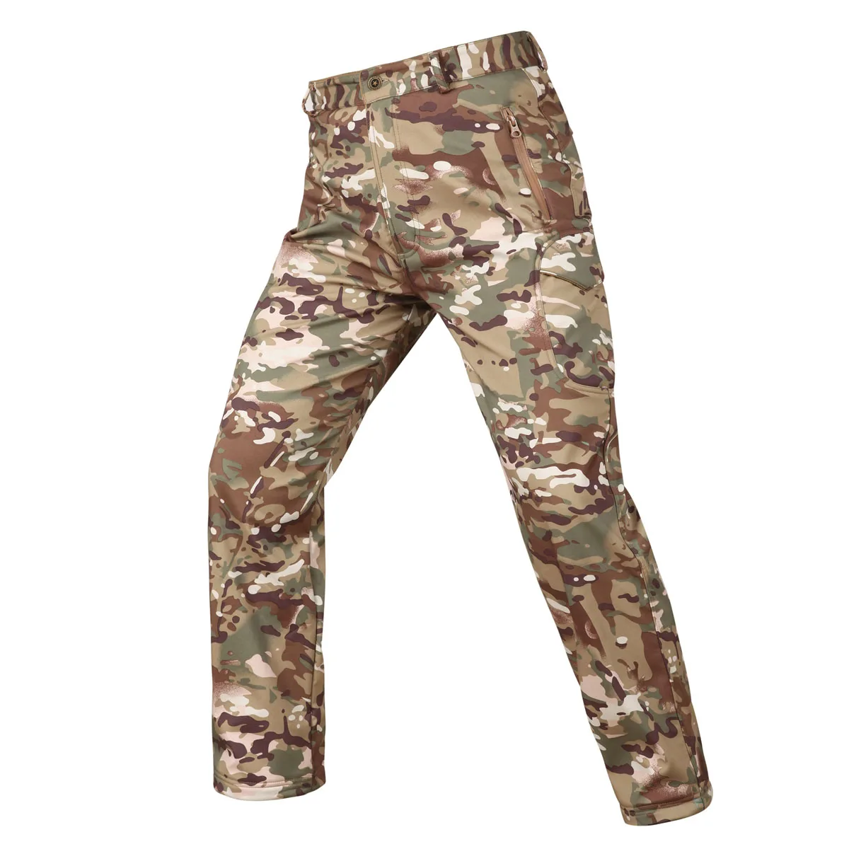 Tactical Camouflage Pants Soft Shell Men Combat Cargo Clothing Waterproof Autumn Winter Warm Military Army Camo Modis Trousers - Цвет: CP