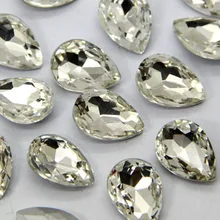 28 шт. 13x18 мм кристально чистое стекло точка назад клей на камень драгоценные камни в виде капель форма с серебряным покрытием наконечник разные цвета