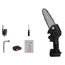 4 polegada elétrica motosserra sem fio 26v bateria de lítio poda serra árvore corte madeira madeira corte serra corrente do jardim ferramenta elétrica