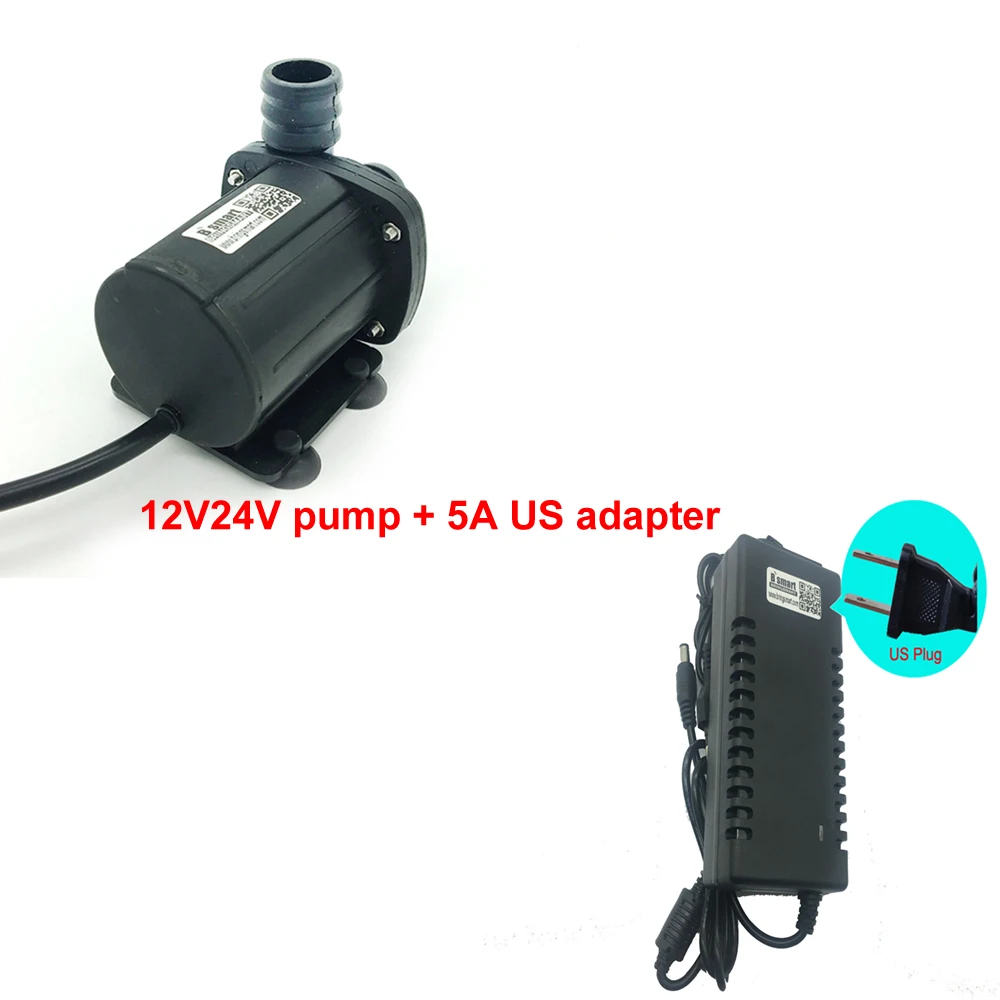 SR-1000A3 12-24 В DC водяной насос+ контроллер 1800-3000L/ч 4,2-8 м Бесщеточный насос подкачки для погружного фонтана - Напряжение: Pump n 5a Us adapter