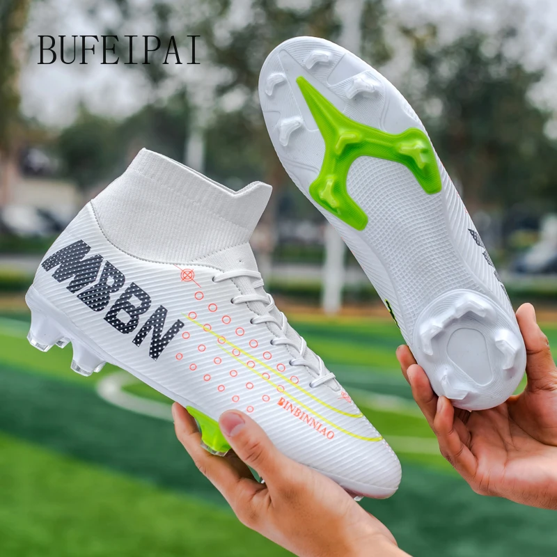 Soccer-Shoes Cleats Turf Football-Boots Sport-Sneakers Training BUFEIPAI Black Kids High-Ankle