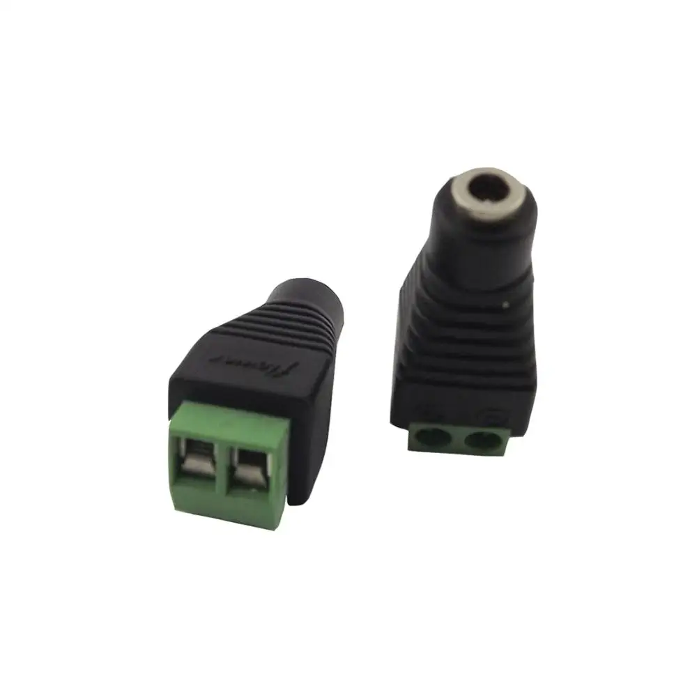 2pcs 3.5mm x 1.35mm Female Jack TO AV Screw Terminal CCTV Video AV Balun Connector Adapter