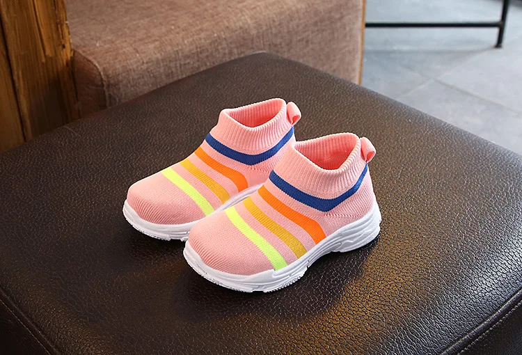 Sapatos de Corrida Infantil da Criança Crianças Sapatos Meias Tênis Malha Respirável Lazer Criança Esportes Meninos Meninas Sapatilha Primavera - Outono Net 11 Mamãe e Bebê