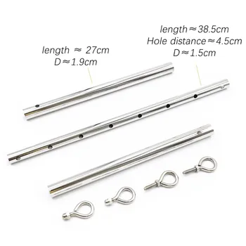 Adjustable Stainless Steel Spreader Bar For Fetish Sex Slave Cosplay Handcuffs Anklecuff Open Leg Restraint BDSM Bondage Sex Toy 2