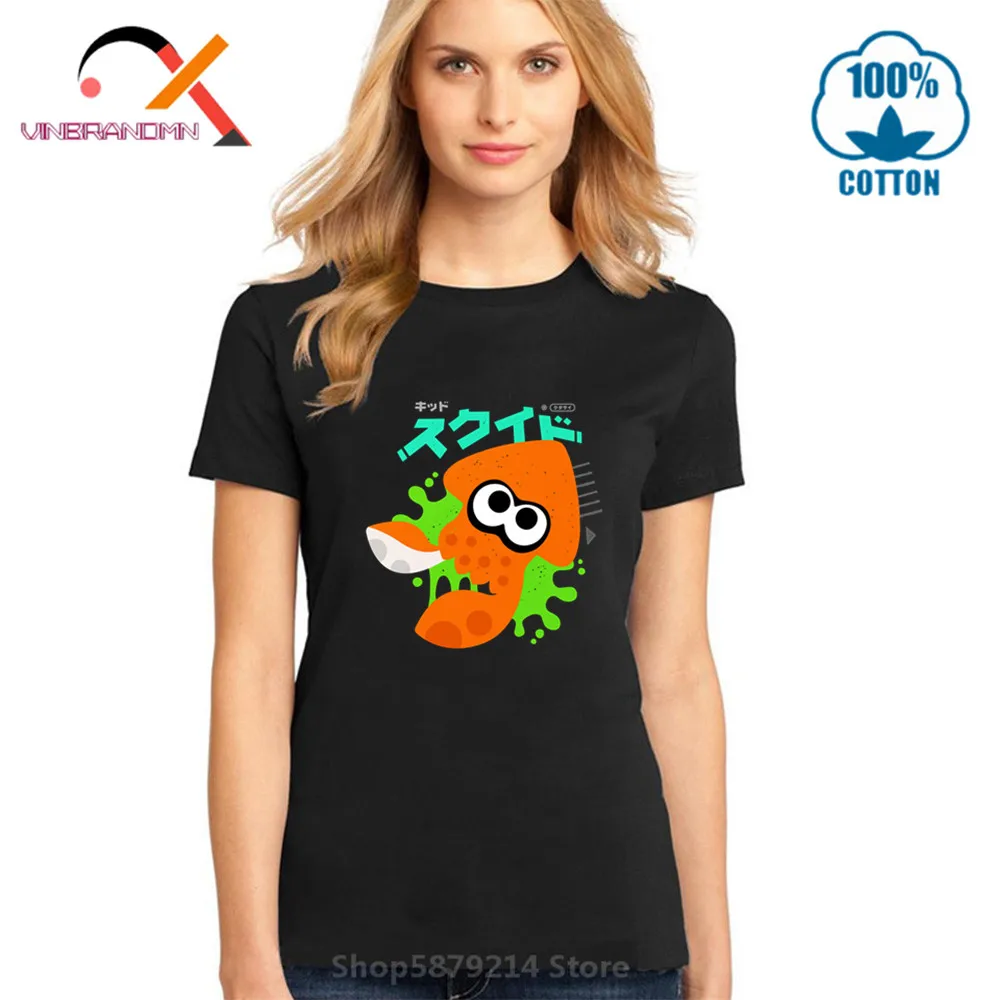 2020 Newest SQUID KAWAII BLUE woman Anime Comic funny T-shirt Short sleeve 30 colors O-Neck Fashion t-shirt Cool Tshirt Tops Tee | Женская