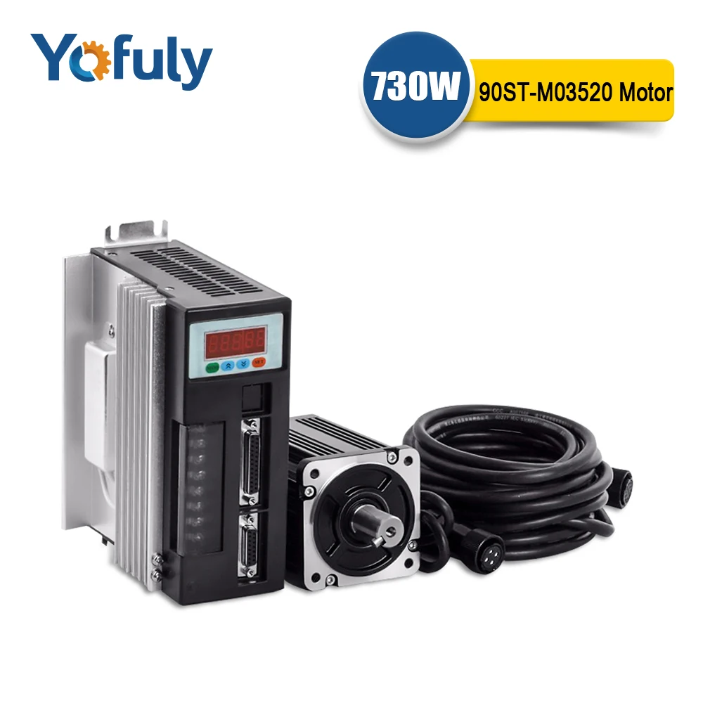 730W 90ST-M03520 220V AC servo motor driver kit 2000rpm 3.5N.m Match Driver AASD-15A Permanent Magnet | Обустройство дома
