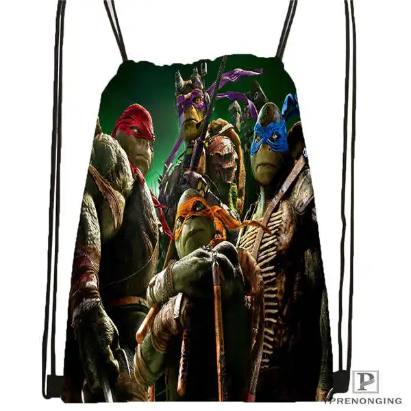 Drawstring Backpack Пользовательские Черепашки-ниндзя, походная сумка на шнурке, милый рюкзак для детей(черная спинка) 31x40 см#180531-04-38 - Цвет: Drawstring Backpack
