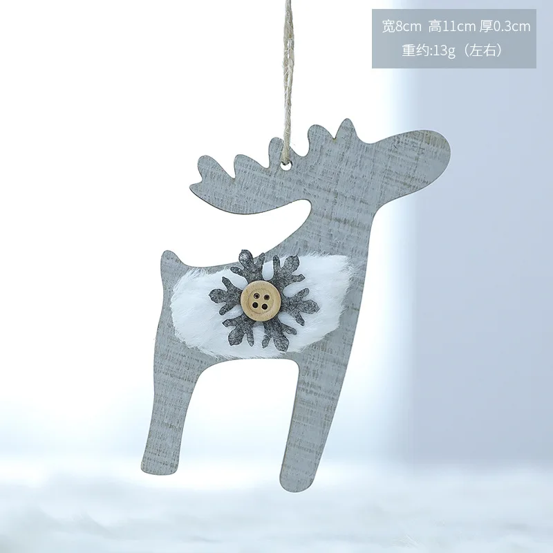 2 шт./компл. деревянная снежинка колокольчик Лось подвесная Елочная игрушка украшения Рождественские украшения для дома - Цвет: Elk