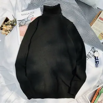 

Fashion New Streetwear Men Winter Warm Sweater Fit Knitted High Neck Long Sleeve Casual Slim Male Pullover Turtleneck M-2XL