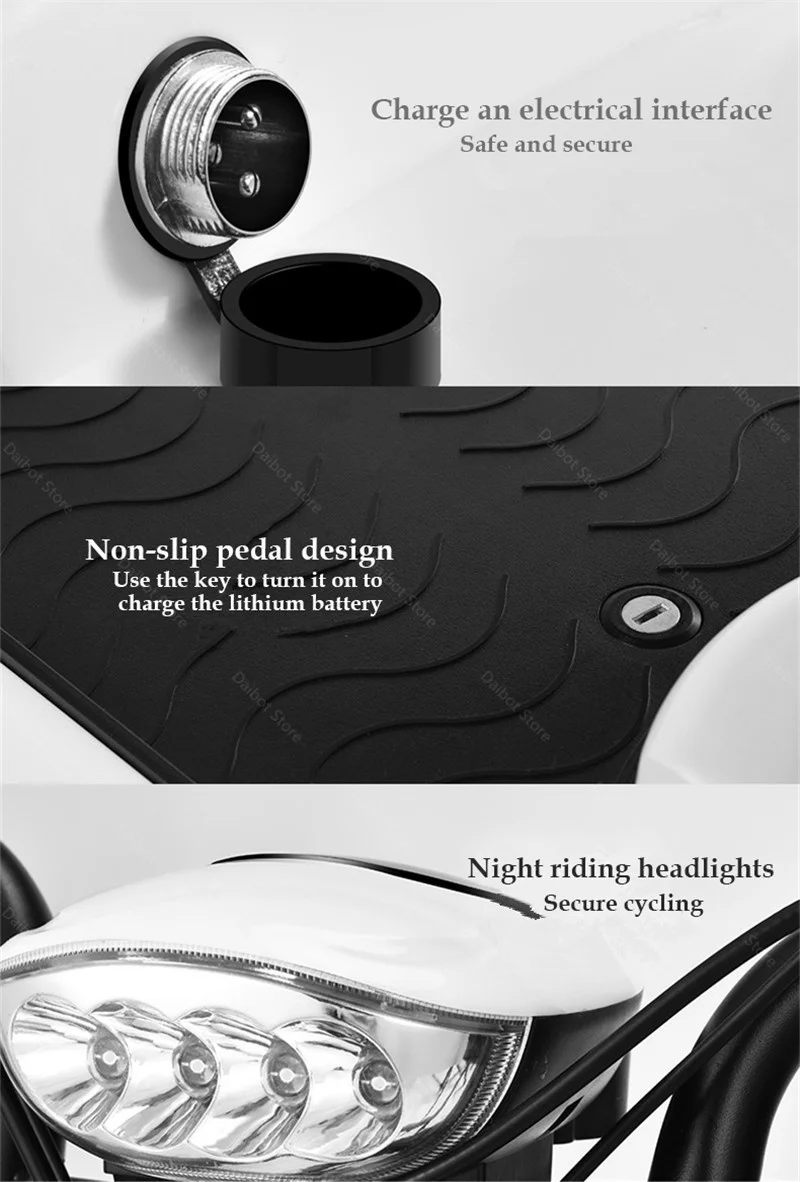 DB Electric Skateboard Scooter Three Wheels Electric Bicycles 12 Inch 500W 48V Range 45KM Electric Scooter Bike For Disabled (34)