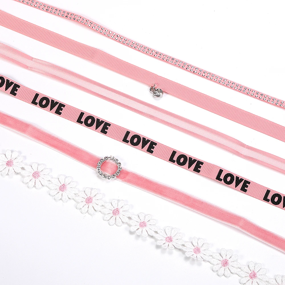 Flower Choker Necklaces Set (26)
