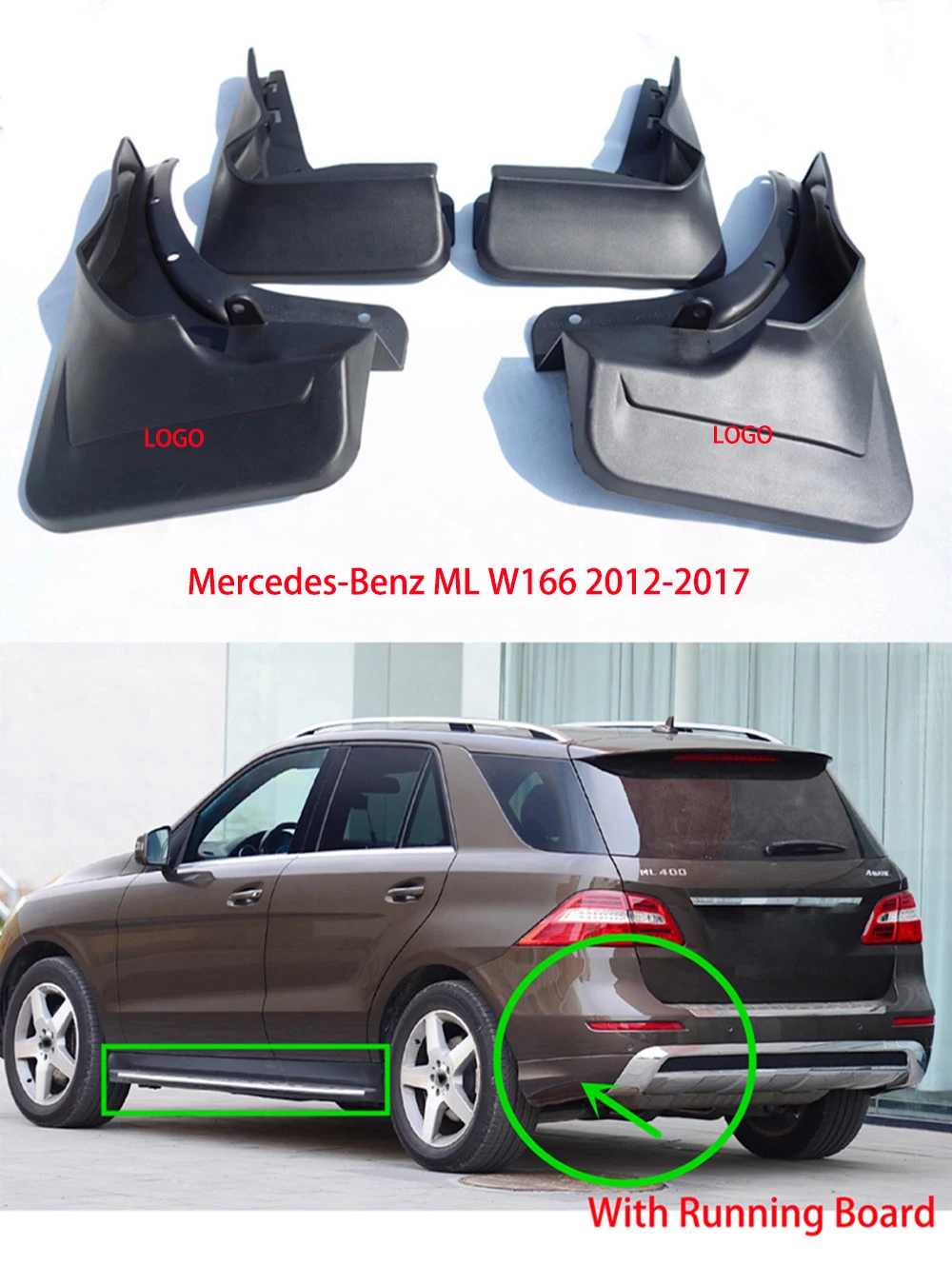 Авто Брызговики для Mercedes Benz W166 ML300 320 350 400 мл класс 2012- Автомобильные Брызговики автомобильные аксессуары