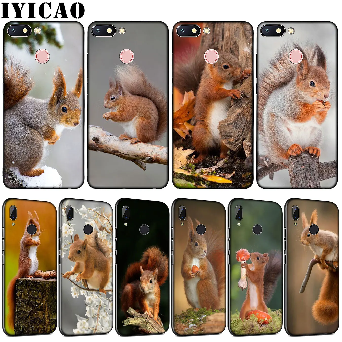 IYICAO squirrel Soft TPU Silicone Phone Case for Xiaomi Redmi Note 8 8A 8T 7 7A 6 6A 5 5A GO S2 K30 K20 Pro Cover | Мобильные