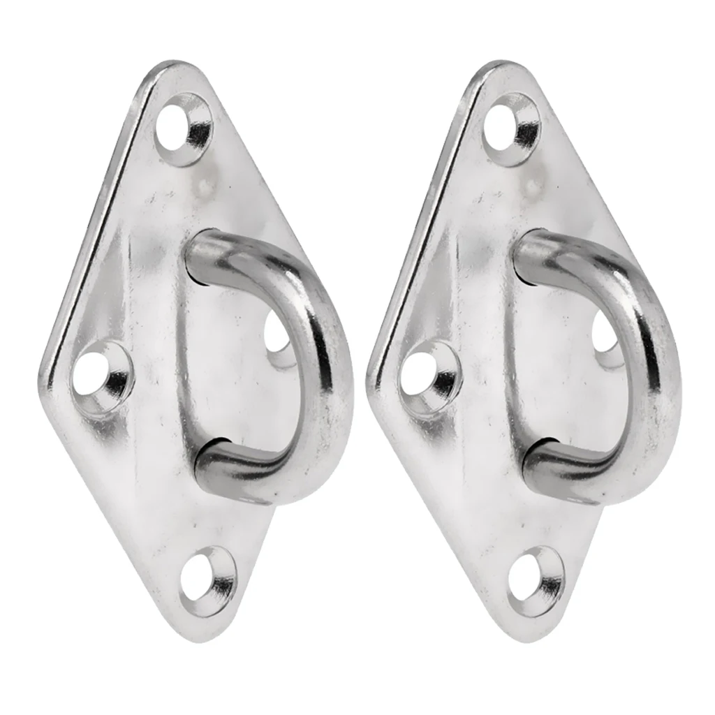 2pcs 5mm Stainless Steel Diamond Eye Plate Tie Down for Marine Boat Sailboat