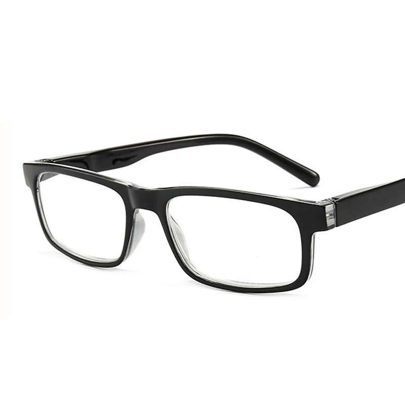 

Anti-fatigue Reading Glasses Fashion Rectangle Full-frame Presbyopic Eyewear Anti-blue HD Black Spectacles Unisex