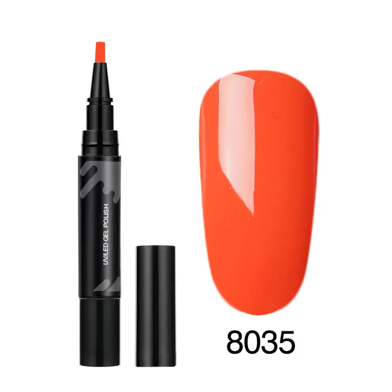 LKE 3 Step Nail Gel Art Semi Permanent UV Hybrid Nail Gel Polish Nail Varnish Brush Pen Soak Off 10 seconds fast drying - Цвет: 8035 Color