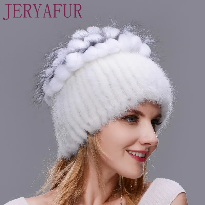 JINBAOSEN Real nerz зимняя хижина weibliche Лоскутная Рекс kaninchen pelz Каппе weibliche fuchs pelz warme hut elegante
