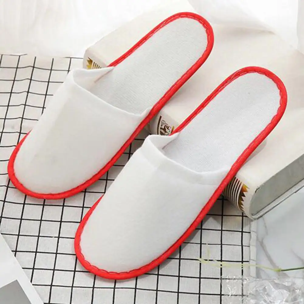 1/10PCS Unisex Home Guest Hotel Slipper Travel White Cotton Portable Disposable Slippers Salon Spa Indoor Non-slip Adult Slipper 5