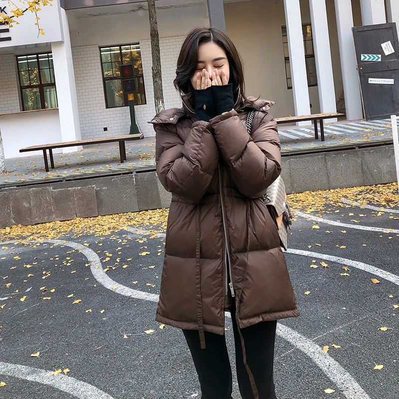 AYUNSUE женский пуховик корейский зимний с капюшоном пухом утиный пух куртка для