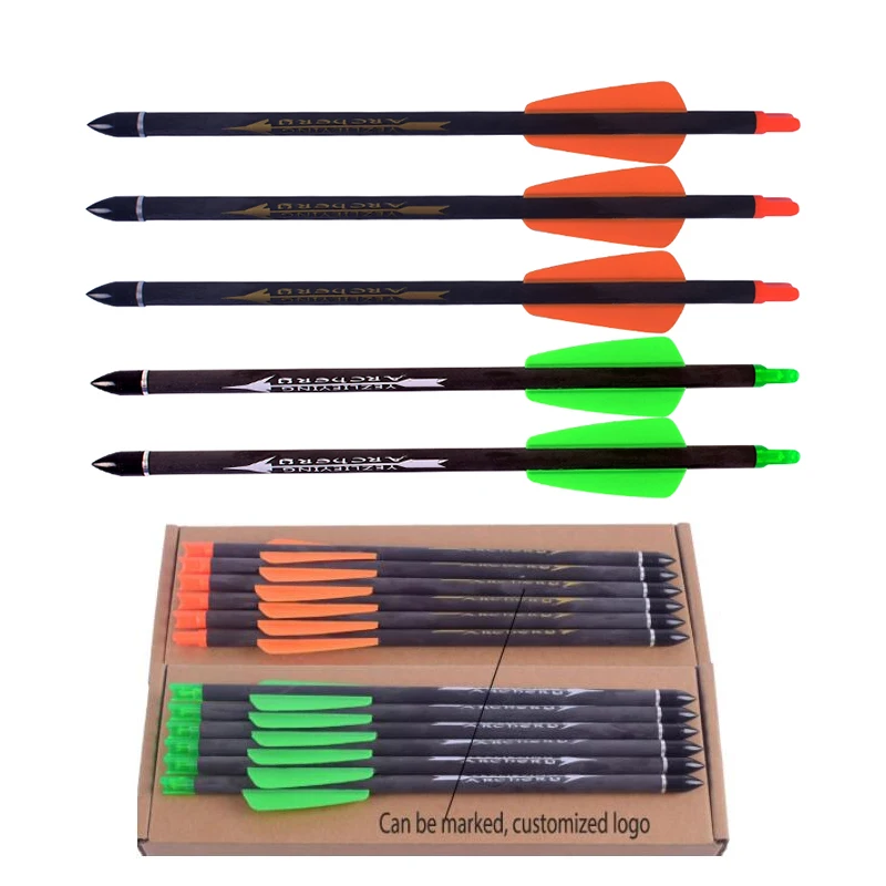 

12pcs Archery 7.5inch Pure Carbon Crossbow Arrow Bolts for Crossbow EK SYSTEM R9 Hunting Shooting