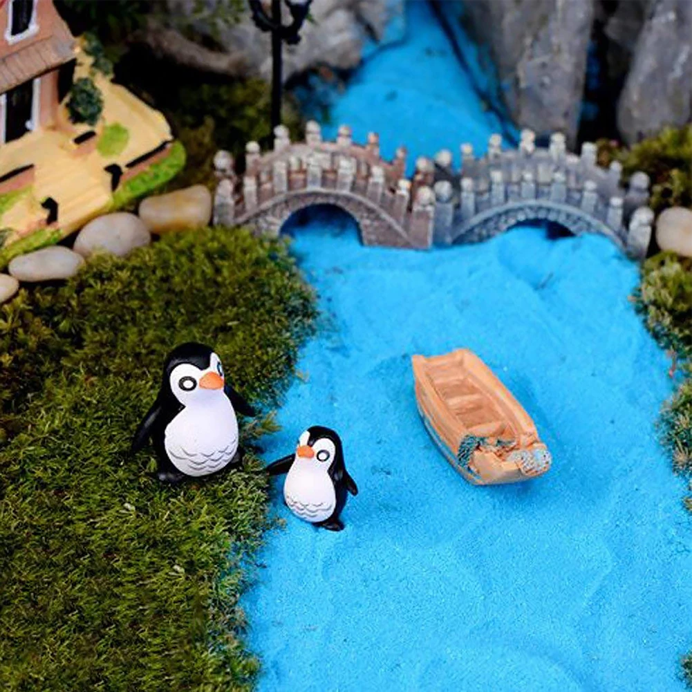 10Pcs Miniature Penguin Figurine Fairy Garden Landscape Garden Bonsai Decor Toy 