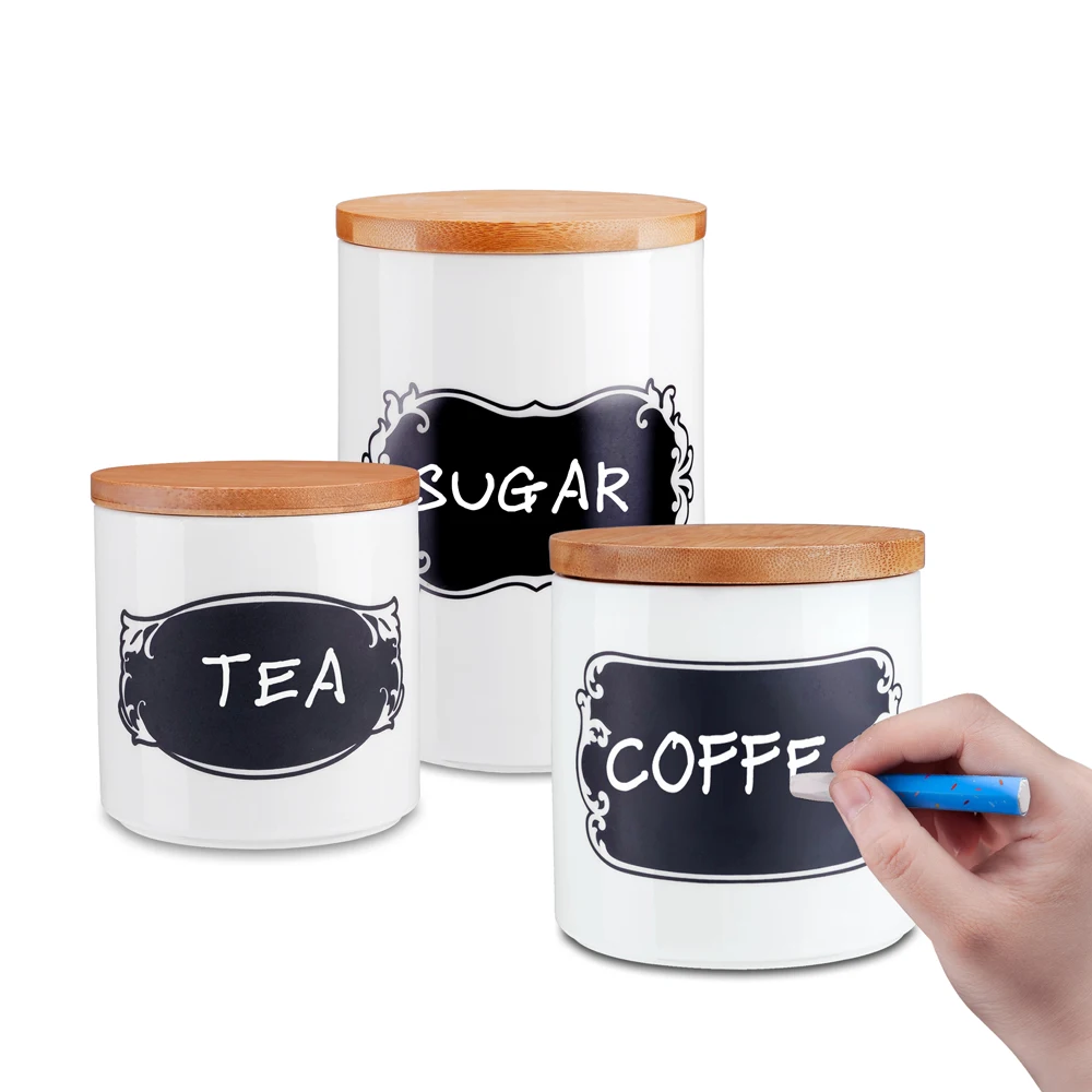 Coffee Tea & Sugar Storage Set Ceramic Container Caddy Canister Jar with Lid New