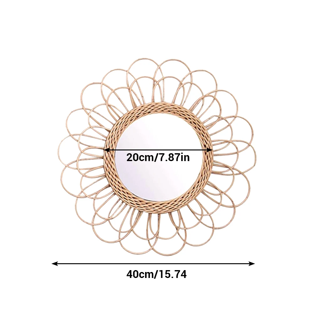 Ротанговое зеркало инновационное художественное украшение круглое зеркало для макияжа Гостиная Ванная комната скандинавского цвета плетеное Настенное подвесное зеркало