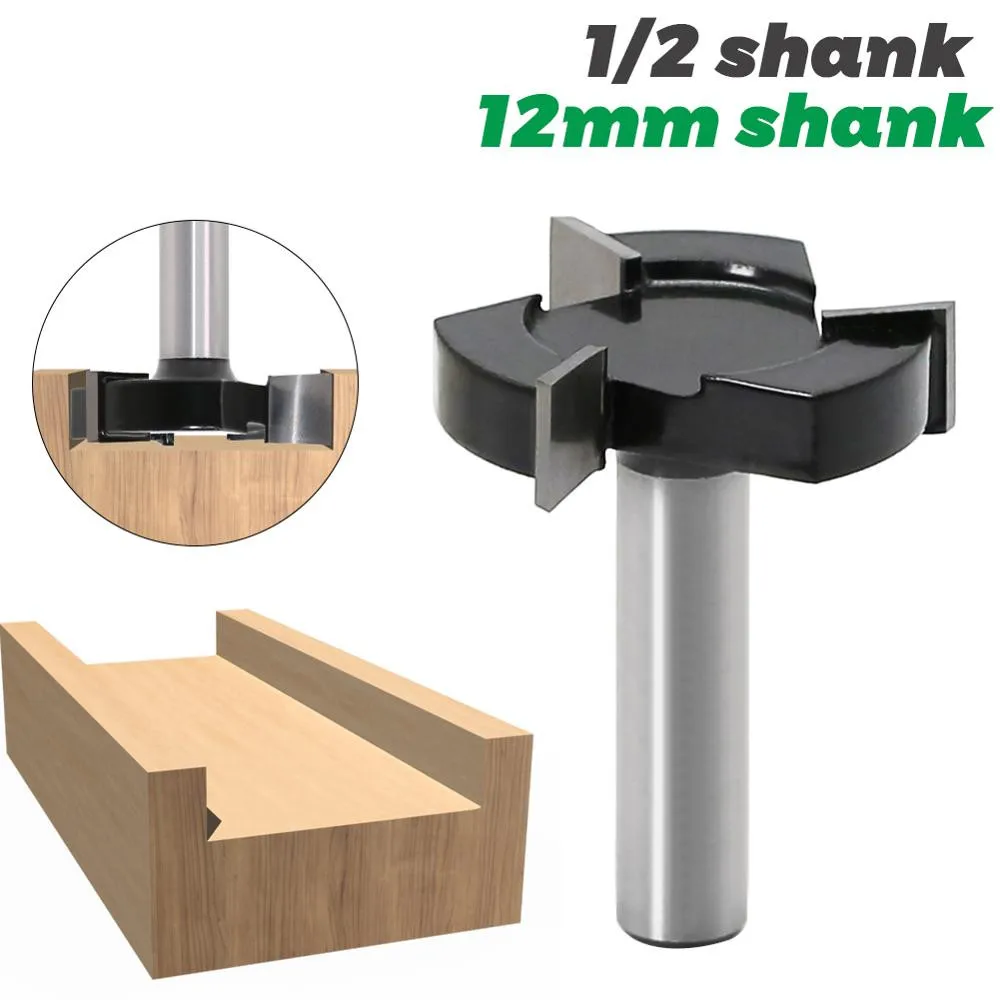 

CNC Spoilboard Surfacing Router Bits, 1/2 inch 12mm Shank 2 inch Cutting Diameter, Slab Flattening Router Bit Planing Bit Wood
