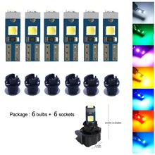 6x Car Led 74 T5 Wedge Bulb Dashboard Gauge Cluster LED Light T5 Instrument Panel LED Indicator Lamp Bulbs for Volvo V70